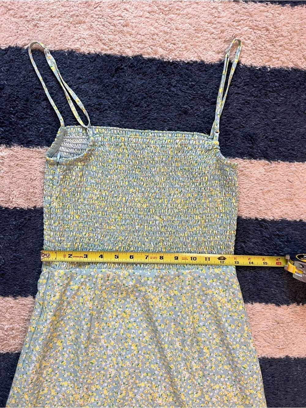 French Connection Women's Stacie Daisy Verona Mini Dress Green Blue Size 2